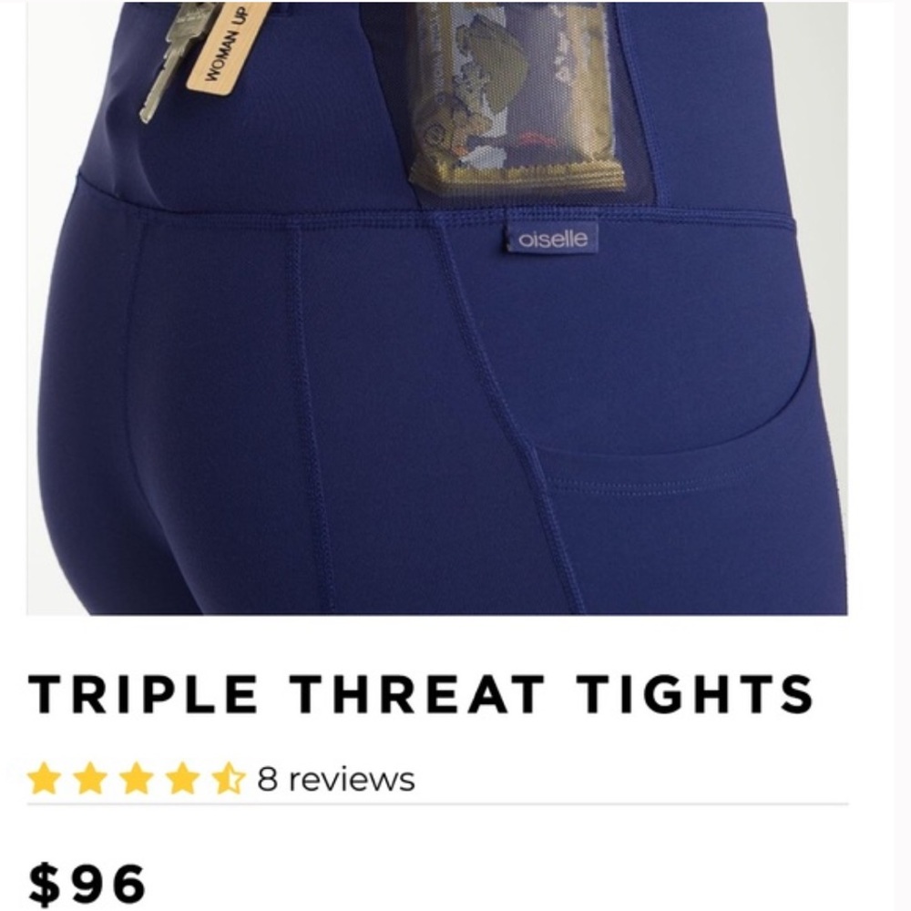 Oiselle triple threat tights grounded size 4